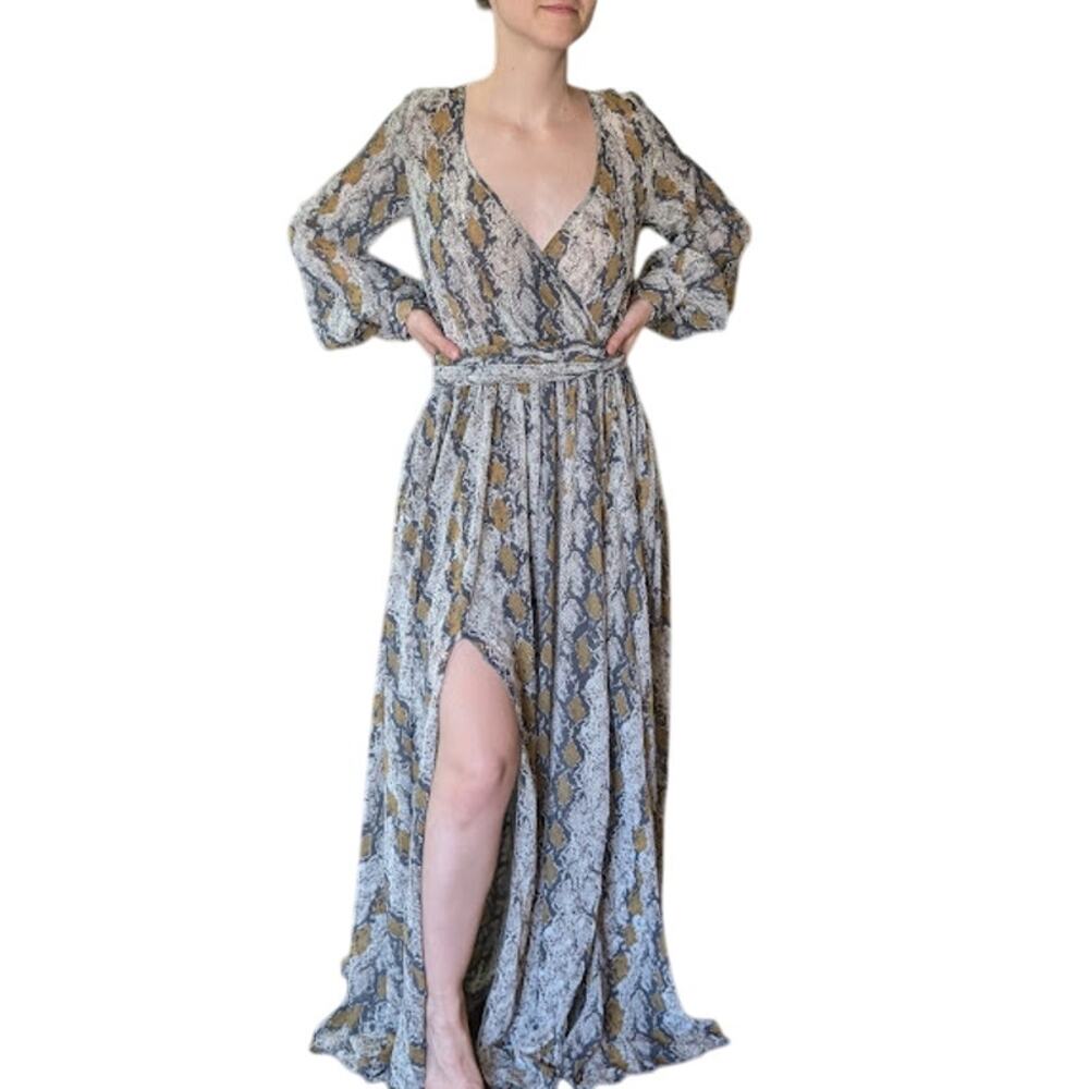 OLIVACEOUS | Women’s Medium Sheer Billowing Maxi Dress Wrap Fairycore BOHO